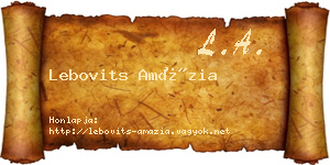Lebovits Amázia névjegykártya